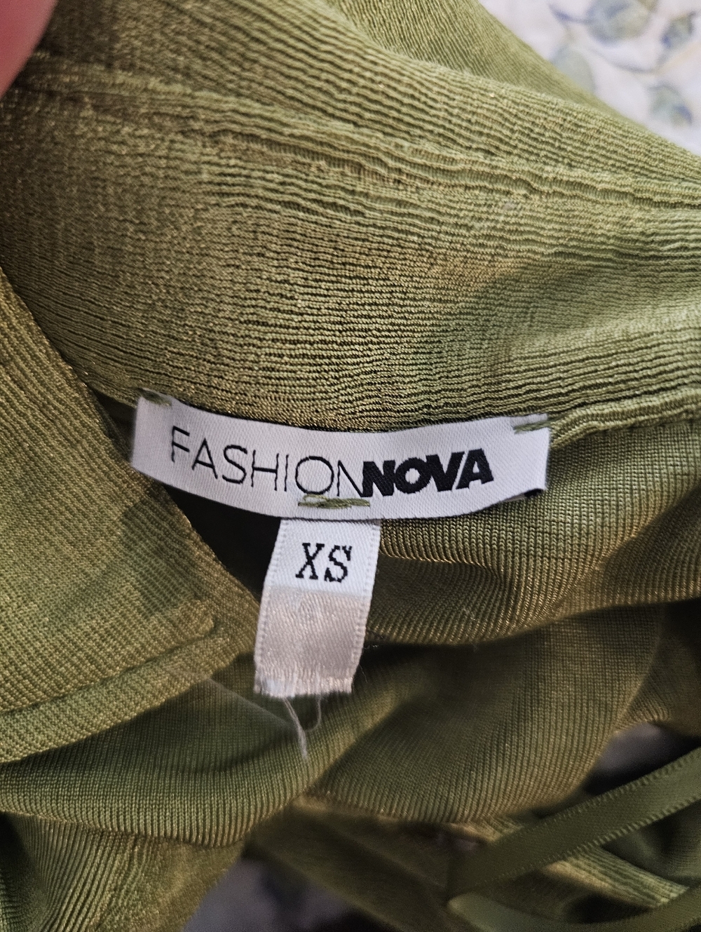Fashion Nova Olive Green Button-Front Ruched Long Sleeve Shirt Dress Size XS - Picture 6 of 12